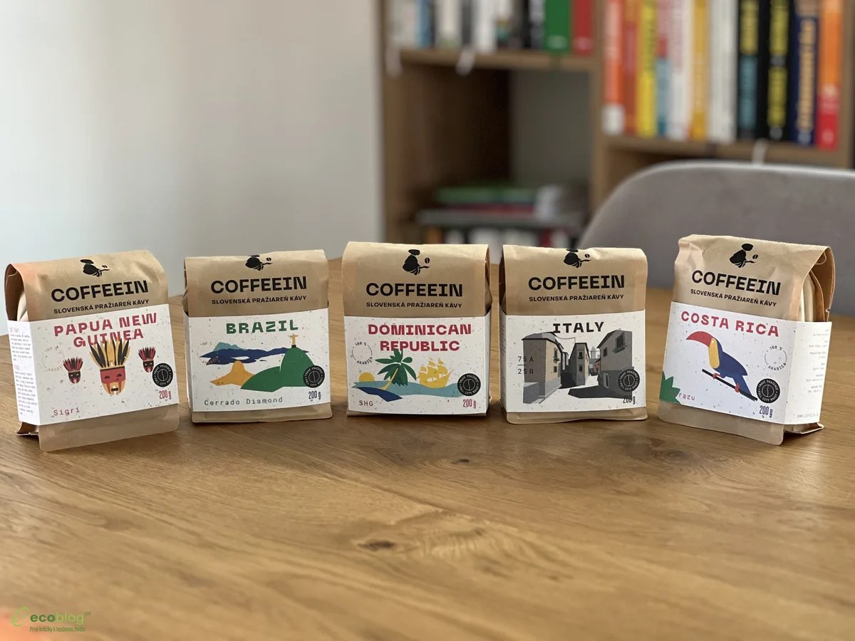 Výberové zrnkové kávy z e-shopu Coffeein pripravené na test